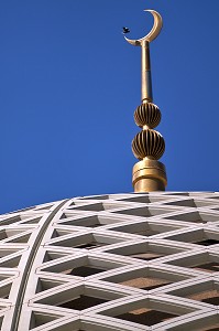 CROISSANT MUSULMAN ET DOME DE LA GRANDE MOSQUEE DU SULTAN QABOOS INAUGUREE EN 2001, MASCATE, SULTANAT D'OMAN, MOYEN-ORIENT 
