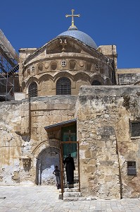 CHEVET DE LA BASILIQUE DU SAINT-SEPULCRE, LIEU DE LA CRUCIFIXION ET DE L'ENTERREMENT DE JESUS-CHRIST, VIEILLE VILLE DE JERUSALEM, ISRAEL 