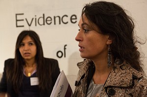 ESTELLE FORGET, FONDATRICE D'ERGAPOLIS, LORS DE LA CEREMONIE D'OUVERTURE DE LA TROISIEME EDITION DU CONCOURS QUI CONSISTE A REAMENAGER LES ANCIENS ABATTOIRS DANS UN SOUCI DE DEVELOPPEMENT DURABLE, CASABLANCA, MAROC, AFRIQUE 