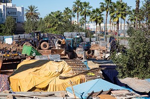 CHANTIER DE CONSTRUCTION, QUARTIER DU PORT ET DE LA MARINA DE CASABLANCA, MAROC, AFRIQUE 