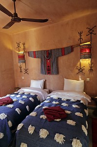 CHAMBRE, ECO-LODGE CONCU DANS LA PURE TRADITION BERBERE AVEC UN SOUCI DE CONFORT ET DE RESPECT DE L'ENVIRONNEMENT, DOMAINE DE TERRES D’AMANAR, TAHANAOUTE, AL HAOUZ, MAROC 