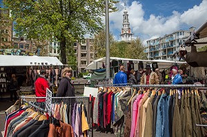 MARCHE AUX PUCES DE WATERLOOPLEIN MARKET, VILLE D'AMSTERDAM, PAYS-BAS 