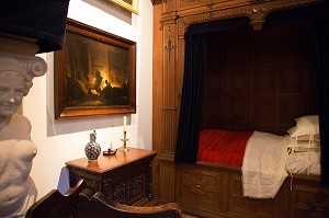 LA CHAMBRE A COUCHER DU PEINTRE, MUSEE DE LA MAISON DE REMBRANDT, JODENBREESTRAAT, VILLE D'AMSTERDAM, PAYS-BAS 