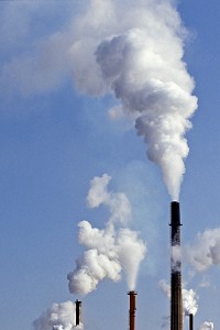 POLLUTION DE L'AIR DES CHEMINEE D'USINE, FRANCE