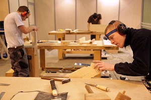 ETUDIANT EN CHARPENTE EBENISTERIE MENUISERIE, 42 EME OLYMPIADES DES METIERS EN BRETAGNE, RENNES, FRANCE 