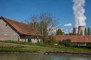CENTRALE NUCLEAIRE DE BELLEVILLE-SUR-LOIRE, VUE DEPUIS LE CANAL, CHER (18), FRANCE 