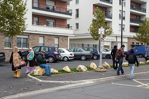 NOUVEAUX IMMEUBLES DANS LE CADRE DU PLUS GRAND PROGRAMME DE RENOVATION URBAINE DE CLICHY-MONTFERMEIL, QUARTIER DE BARGUE, SEINE-SAINT-DENIS (93), ILE-DE-FRANCE 