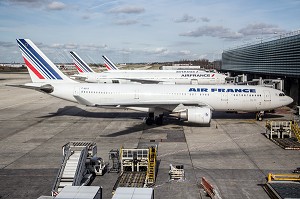 TERMINAL DES AVIONS DE LA COMPAGNIE AERIENNE AIR FRANCE, ROISSY-CHARLES-DE GAULLE, VAL D'OISE (95), FRANCE 