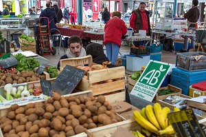 PETITS PRODUCTEURS DE PRODUITS BIOLOGIQUES (LABEL AB), MARCHE AUX LEGUMES COUVERT DE CHARTRES (28), FRANCE 
