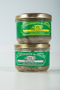 LES ESCARGOTS DU PERCHE EN ESCARGOTINE ET COURT-BOUILLON, PRODUIT DE TERROIR BIO, PHILIPPE COUVREUR, PREAUX-DU-PERCHE (61), FRANCE 