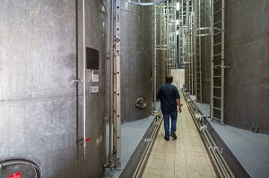 CUVE INOX DE STOCKAGE DU RHUM, DISTILLERIE MARTINIQUAISE DE RHUM DES PLANTATIONS SAINT-JAMES, SAINTE-MARIE, MARTINIQUE, ANTILLES FRANCAISES, FRANCE 