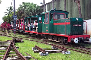 TRAIN DES PLANTATIONS (TOURISTIQUE) DE L'ASSOCIATION LES RAILS DE LA CANNE A SUCRE AU DEPART DE LA DISTILLERIE MARTINIQUAISE DES PLANTATIONS SAINT-JAMES, SAINTE-MARIE, MARTINIQUE, ANTILLES FRANCAISES, FRANCE 