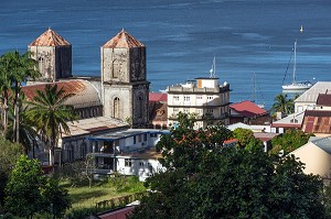 CATHEDRALE NOTRE-DAME DE L'ASSOMPTION (ANCIENNE EGLISE DU MOUILLAGE) DEVASTEE APRES L'ERUPTION DE LA MONTAGNE PELEE EN 1902, SAINT-PIERRE, MARTINIQUE, ANTILLES FRANCAISES, FRANCE 