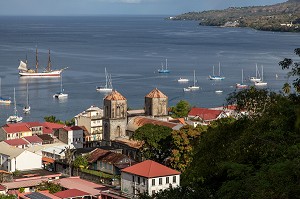 CATHEDRALE NOTRE-DAME DE L'ASSOMPTION (ANCIENNE EGLISE DU MOUILLAGE) DEVASTEE APRES L'ERUPTION DE LA MONTAGNE PELEE EN 1902, SAINT-PIERRE, MARTINIQUE, ANTILLES FRANCAISES, FRANCE 