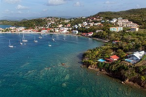 BATEAUX DE PLAISANCE ET BORDS DE MER DE L'ANSE MITAN, LES TROIS ILETS, MARTINIQUE, ANTILLES FRANCAISES, FRANCE 