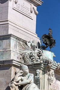 LE COQ GAULOIS, MONUMENT DES GIRONDINS A LA MEMOIRE DES DEPUTES GIRONDINS, PLACE DES QUINCONCES, VILLE DE BORDEAUX, GIRONDE (33), FRANCE 