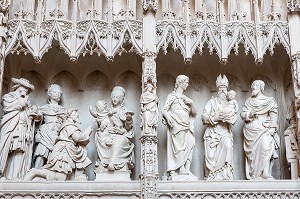 ADORATION DES MAGES, TOUR DE CHOEUR RENOVE VUE DU DEAMBULATOIRE SUD, CATHEDRALE NOTRE-DAME, CHARTRES (28), FRANCE 