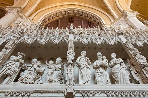 ADORATION DES MAGES, TOUR DE CHOEUR RENOVE VUE DU DEAMBULATOIRE SUD, CATHEDRALE NOTRE-DAME, CHARTRES (28), FRANCE 