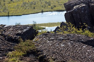 GORGES DE L’ALMANNAGJA, PARC NATIONAL DE THINGVELLIR, LIEU DE L'ANCIEN PARLEMENT OU FUT PROCLAME L'INDEPENDANCE DE L'ISLANDE, SITE CLASSE AU PATRIMOINE MONDIAL DE L'UNESCO, CERCLE D'OR, GOLDEN CIRCLE, ISLANDE 