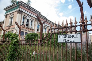 FLORENCE PALACE, HOTEL A L'ABANDON, CRUMLIN ROAD, QUARTIER OUEST, BELFAST, ULSTER, IRLANDE DU NORD 