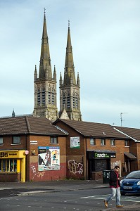 ALBERT STREET ET CATHEDRALE SAINT PIERRE (ST PETER'S CATHEDRAL), BELFAST, ULSTER, IRLANDE DU NORD 