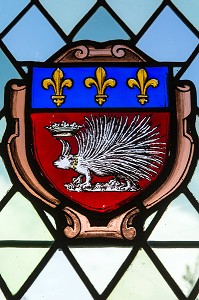 EMBLEME DE LOUIS XII, ROI DE FRANCE, CHATEAU DE NOGENT-LE-ROI (28), FRANCE 