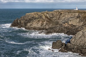 PHARE DES POULAINS SUR L'ILE DES POULAINS, SAUZON, MORBIHAN (56), FRANCE 