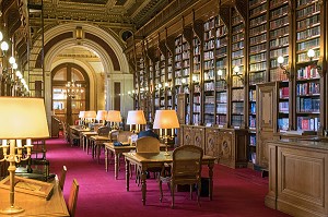 LA BIBLIOTHEQUE, INTERIEUR DU SENAT, PALAIS DU LUXEMBOURG, CHAMBRE HAUTE DU PARLEMENT FRANCAIS, PARIS (75), FRANCE 