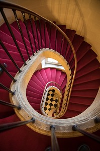 ESCALIER, INTERIEUR DU SENAT, PALAIS DU LUXEMBOURG, CHAMBRE HAUTE DU PARLEMENT FRANCAIS, PARIS (75), FRANCE 