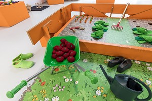 ESPACE LUDIQUE DECOUVERTE AVEC DES JEUX POUR LES ENFANTS, MUSEE DU COMPA, CONSERVATOIRE DE L'AGRICULTURE, CHARTRES (28), FRANCE 
