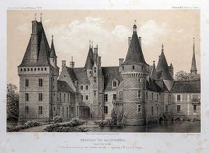 GRAVURE DU CHATEAU DE MAINTENON RECONSTRUIT EN PARTIE PAR JEAN COTTEREAU VERS 1505 