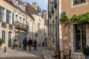 HABITATIONS ET HOTELS PARTICULIERS, RUE DU CHATEAU, BELLEME (61), COMMUNE DU PARC REGIONAL DU PERCHE, VILLAGE DE CARACTERE, NORMANDIE, FRANCE 