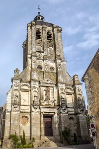 FACADE DE L'EGLISE SAINT-SAUVEUR, BELLEME (61), COMMUNE DU PARC REGIONAL DU PERCHE, VILLAGE DE CARACTERE, NORMANDIE, FRANCE 