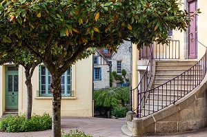 PERRON DE L'HOTEL DE VILLE, PLACE DE LA REPUBLIQUE, BELLEME (61), COMMUNE DU PARC REGIONAL DU PERCHE, VILLAGE DE CARACTERE, NORMANDIE, FRANCE 