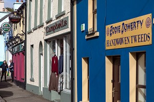 BOUTIQUE DE TWEED FABRICATION A LA MAIN, D'EDDIE DOHERTYS, VILLE DE ARDARA, COMTE DE DONEGAL, IRLANDE 