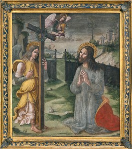 LE CHRIST AU JARDIN DES OLIVIERS, ITALIE, EMILIE, DETREMPE SUR TOILE FIN XV EME SIECLE, MUSEE DU HIERON, PARAY-LE-MONIAL (71), FRANCE