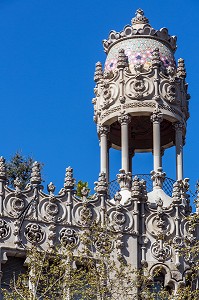 CITERNE D'EAU SUR LE TOIT DE LA CASA LLEO I MOREIRA, PASSEIG DE GRACIA, BARCELONE, CATALOGNE, ESPAGNE 