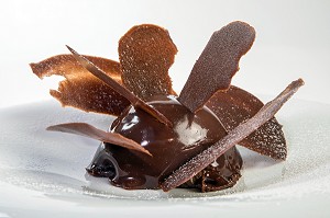 DELICE AU CHOCOLAT, RECETTE DU CHEF ETOILE LAURENT CLEMENT, ATELIER DE CUISINE DU COURS GABRIEL, MARCHE DE SAISON, CHARTRES (28), FRANCE 