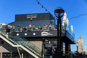 TERRASSE DU CAFE THE BOTANICAL BAR, RIVER COTTAGE, LONDRES, GRANDE-BRETAGNE, EUROPE 