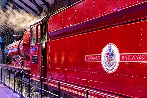 DETAIL DU TRAIN EXPRESS DE POUDLARD, STUDIO TOUR LONDON, THE MAKING OF HARRY POTTER, WARNER BROS, LEAVESDEN, ROYAUME UNI 