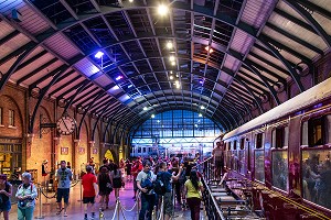 GARE DU TRAIN EXPRESS DE POUDLARD, STUDIO TOUR LONDON, THE MAKING OF HARRY POTTER, WARNER BROS, LEAVESDEN, ROYAUME UNI 