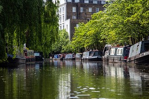 PENICHES D'HABITATION, REGENT'S CANAL, LONDRES, GRANDE-BRETAGNE, EUROPE 