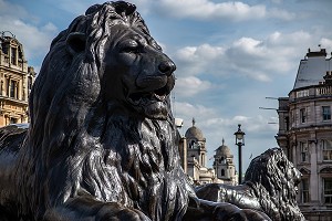 LA FONTAINE AUX LIONS DU TRAFALGAR SQUARE, LONDRES, GRANDE-BRETAGNE, EUROPE 