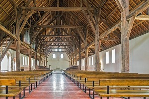 NOUVELLE EGLISE ABBATIALE, ABBAYE DE SAINT-WANDRILLE (76) CONSTRUITE PAR LES MOINES BENEDICTINS ENTRE LE XI ET LE XVI EME SIECLE, FRANCE 