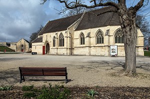 EGLISE SAINT-GEORGES ENTRE XII ET FIN XV EME SIECLE, CHATEAU DE CAEN CONSTRUIT VERS 1060 (XI EME SIECLE) PAR GUILLAUME LE CONQUERANT, RESIDENCE DES DUCS DE NORMANDIE, CAEN (14), FRANCE 