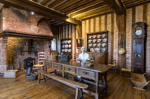 SALLE DU PAYS DE CAUX, CHATEAU DE MARTAINVILLE DU XV EME SIECLE, MARTAINVILLE-EPREVILLE (76), FRANCE 