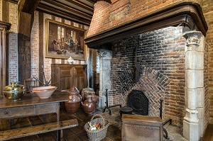 SALLE DU PAYS DE BRAY, CHATEAU DE MARTAINVILLE DU XV EME SIECLE, MARTAINVILLE-EPREVILLE (76), FRANCE 