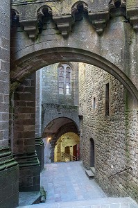 ESCALIER DU GRAND DEGRE INTERIEUR, ABBAYE DU MONT-SAINT-MICHEL (50), FRANCE 