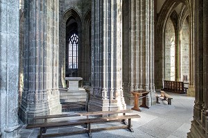 CROISEE DU TRANSEPT, EGLISE ABBATIALE, ABBAYE DU MONT-SAINT-MICHEL (50), FRANCE 