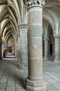 LA SALLE DES CHEVALIERS DU XIII EME SIECLE, ABBAYE DU MONT-SAINT-MICHEL (50), FRANCE 